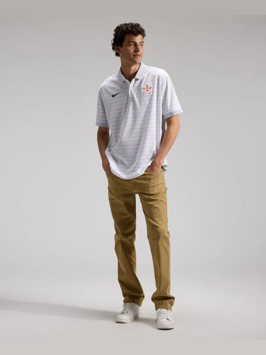 Поло Nike Authentic Collection Striped Victory Dri-FIT — изображение 3 из 4, белый