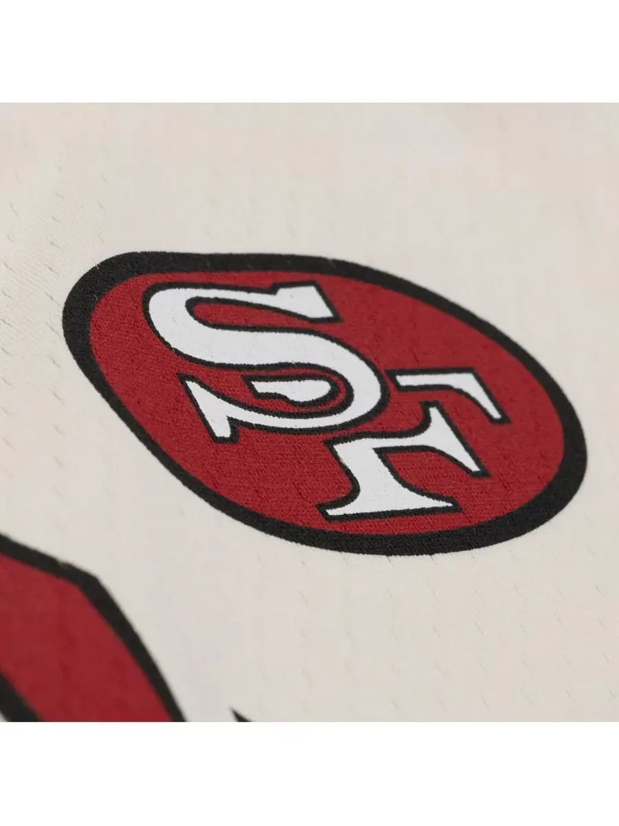 Женская укороченная футболка с принтом Jerry Rice San Francisco 49ers Mitchell & Ness — изображение 3 из 5, бежевый