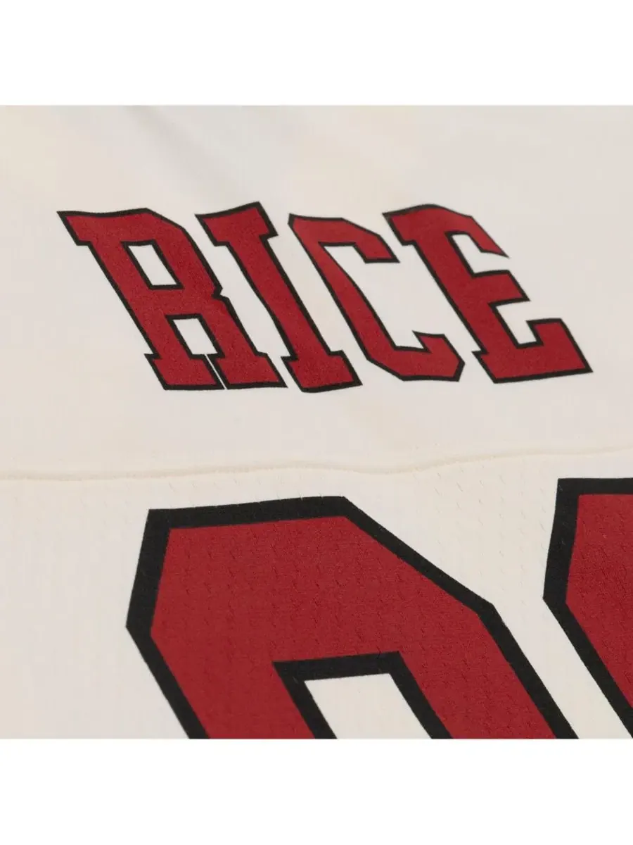 Женская укороченная футболка с принтом Jerry Rice San Francisco 49ers Mitchell & Ness — изображение 5 из 5, бежевый