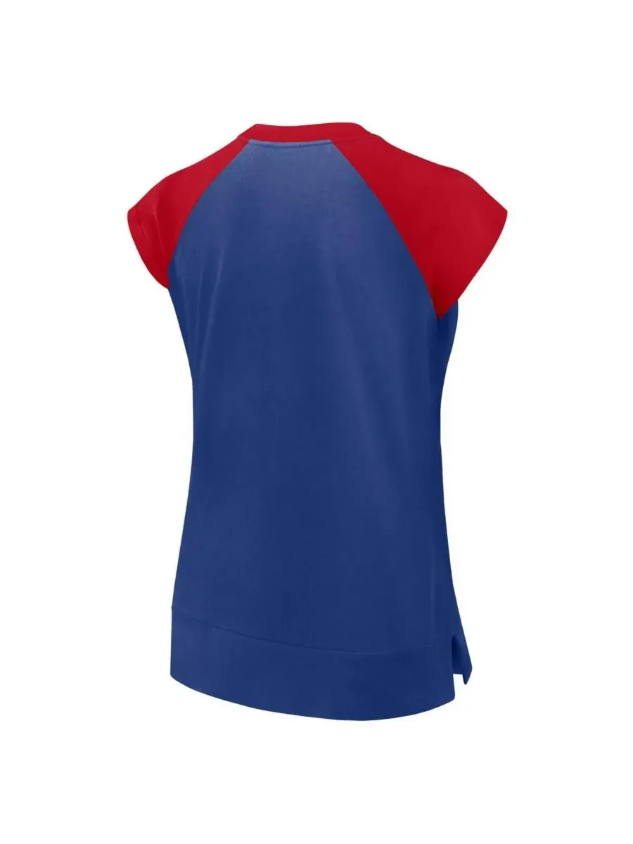 Nike Женская футболка-реглан Royal/Red Atlanta Braves Cooperstown Collection Performance — изображение 3 из 5, красный
