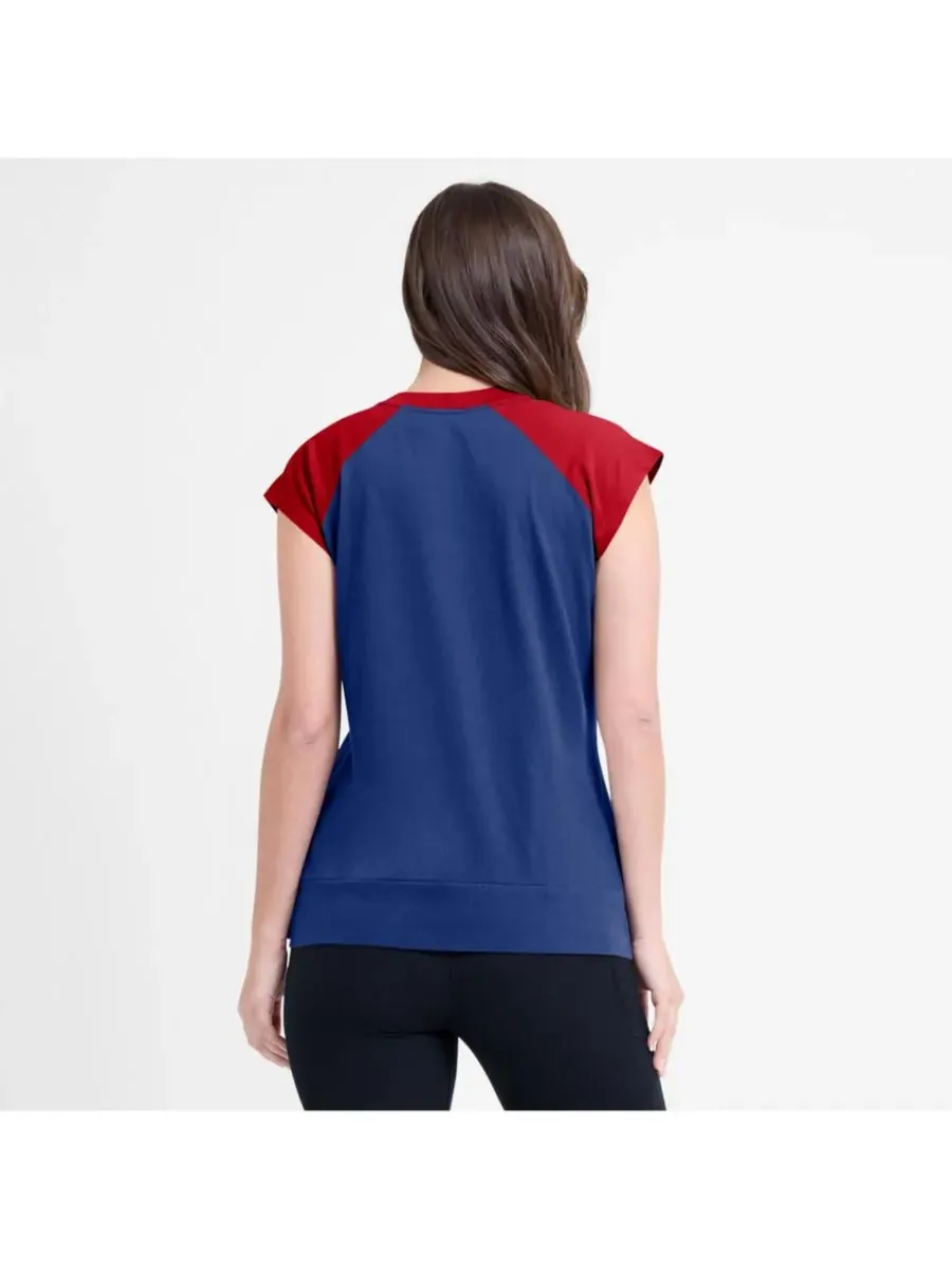 Nike Женская футболка-реглан Royal/Red Atlanta Braves Cooperstown Collection Performance — изображение 5 из 5, красный