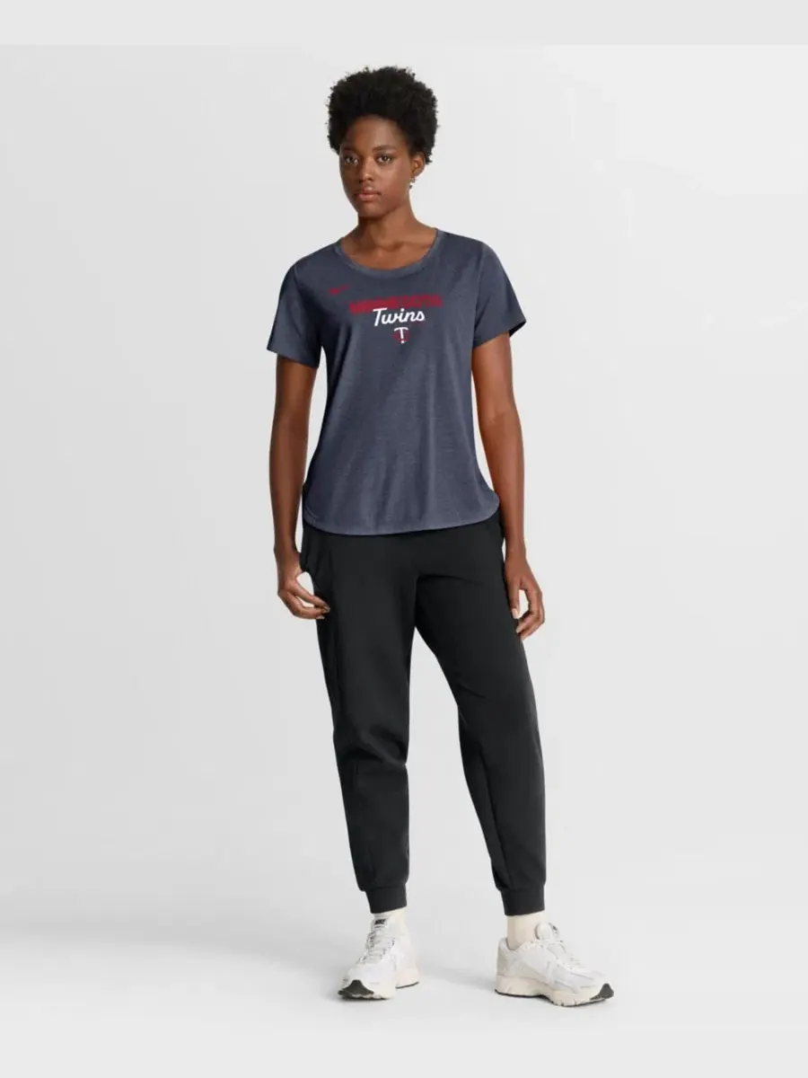 Футболка с принтом Arched Tri-Blend Minnesota Twins Nike — изображение 4 из 5, темно-синий