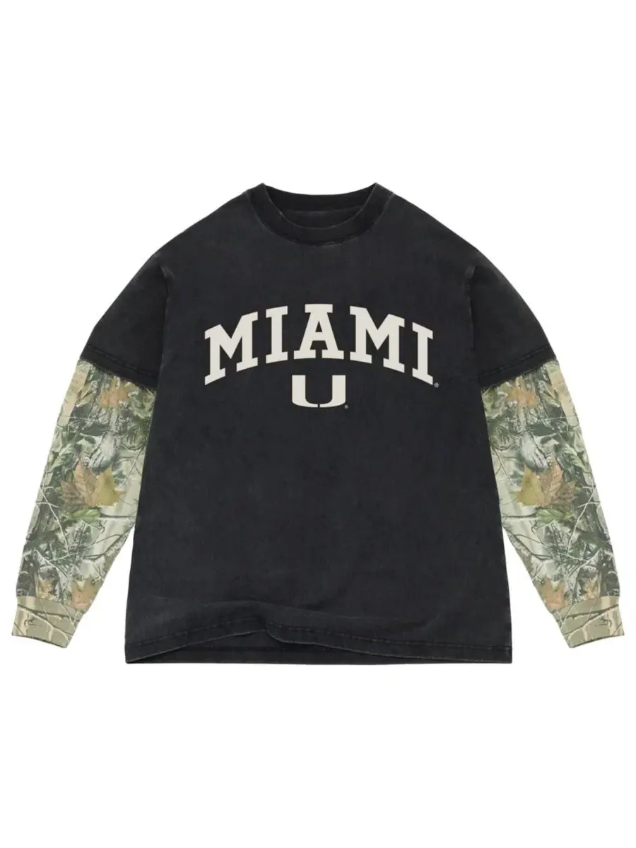 Мужская футболка с длинным рукавом с принтом Miami Hurricanes Uscape Apparel