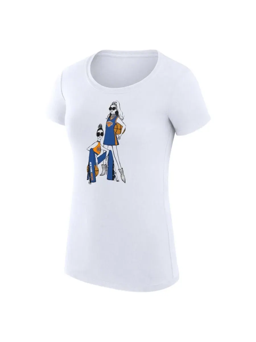 Футболка женская с принтом New York Knicks Super-Slim Fit G-III 4Her by Carl Banks — изображение 2 из 3, белый
