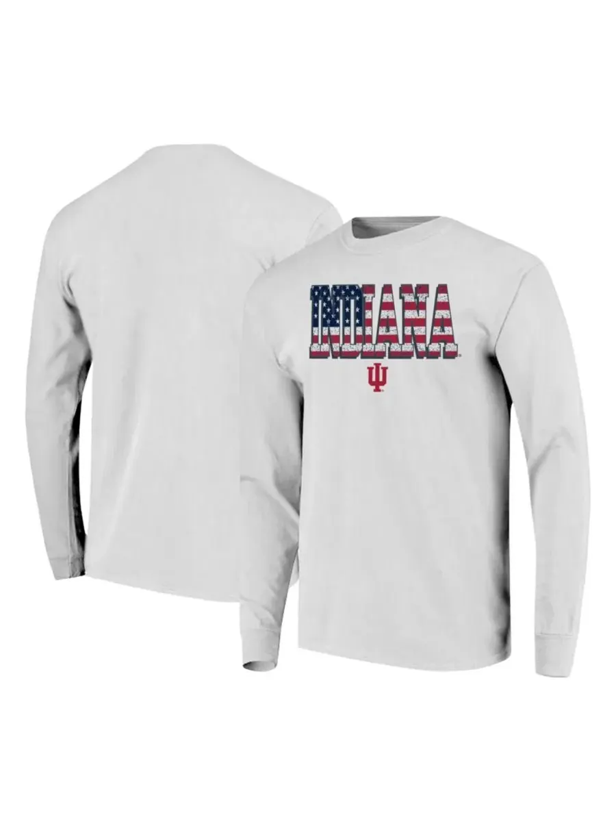 Футболка с длинным рукавом с принтом Tall Type Flag Long Sleeve T-Shirt Image One