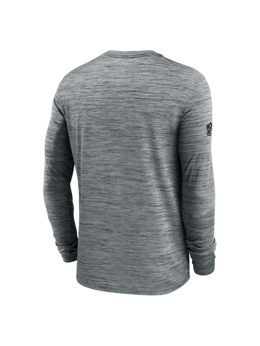 Nike Мужская серая футболка с длинным рукавом Las Vegas Raiders Sideline Velocity Performance — изображение 3 из 3, серый