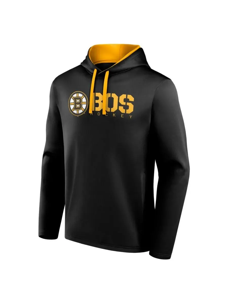 Logo Athletic Мужская черная толстовка с капюшоном Boston Bruins Head Start — изображение 2 из 3, черный