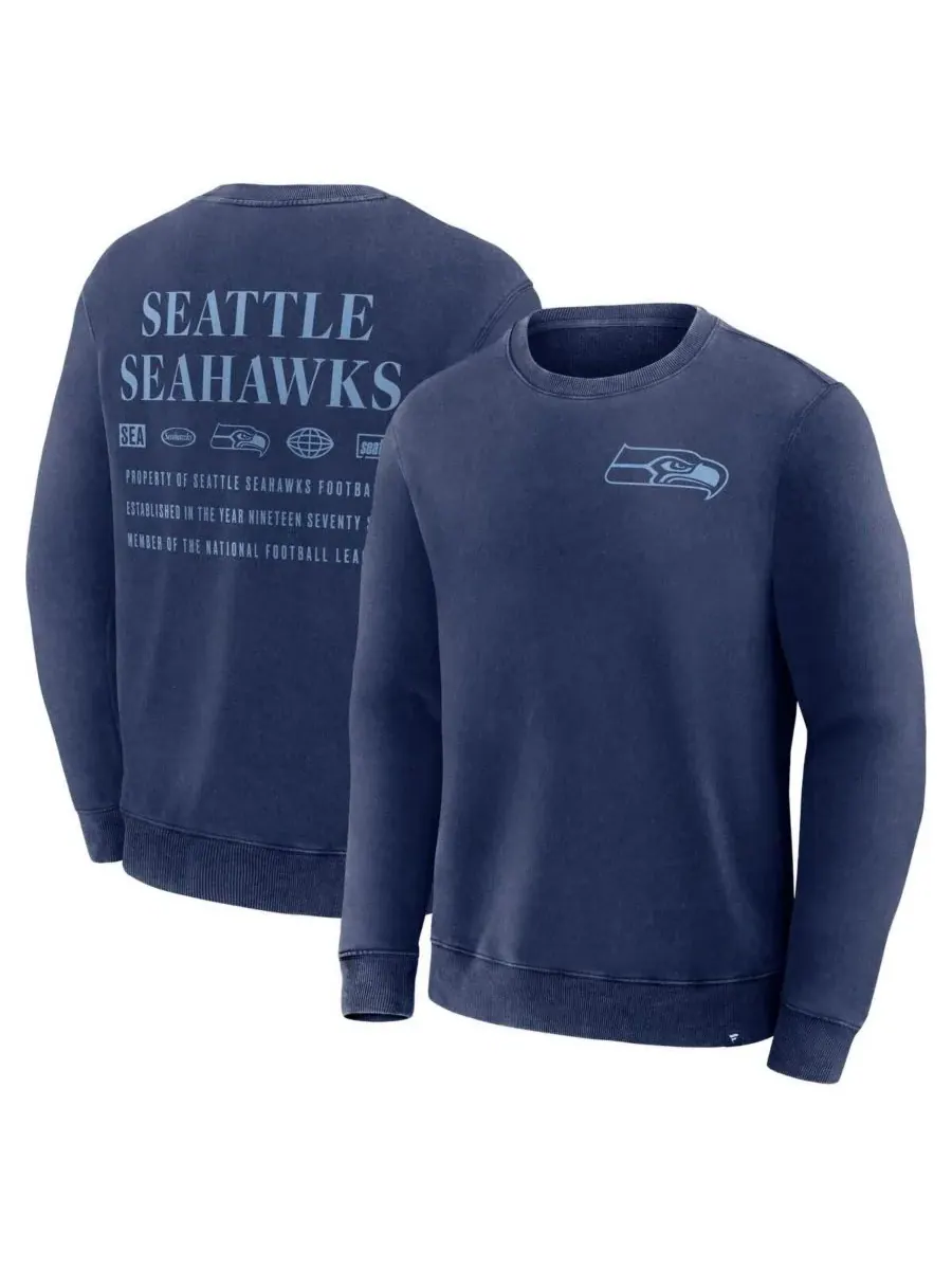 Fanatics Мужская темно-синяя толстовка Seattle Seahawks Deep Route