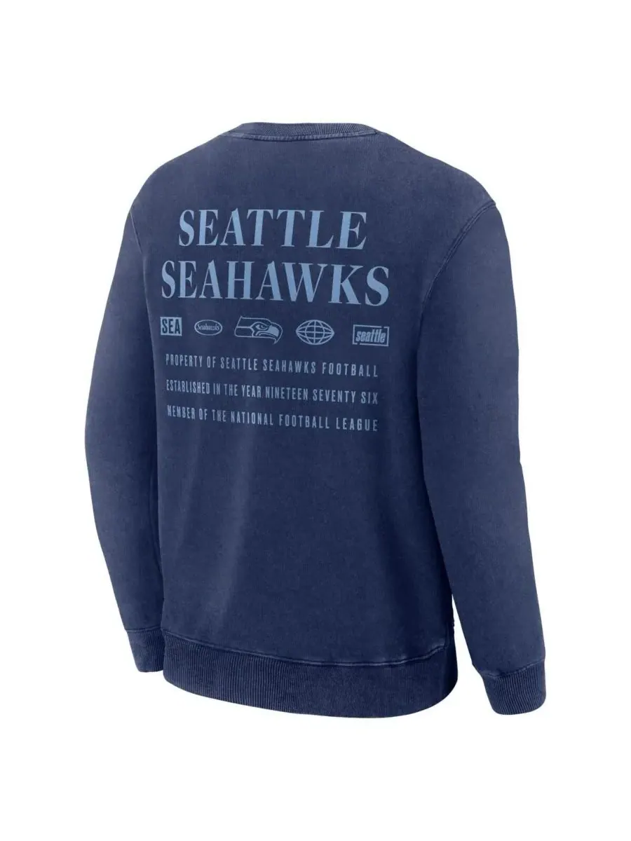 Fanatics Мужская темно-синяя толстовка Seattle Seahawks Deep Route — изображение 3 из 3, темно-синий