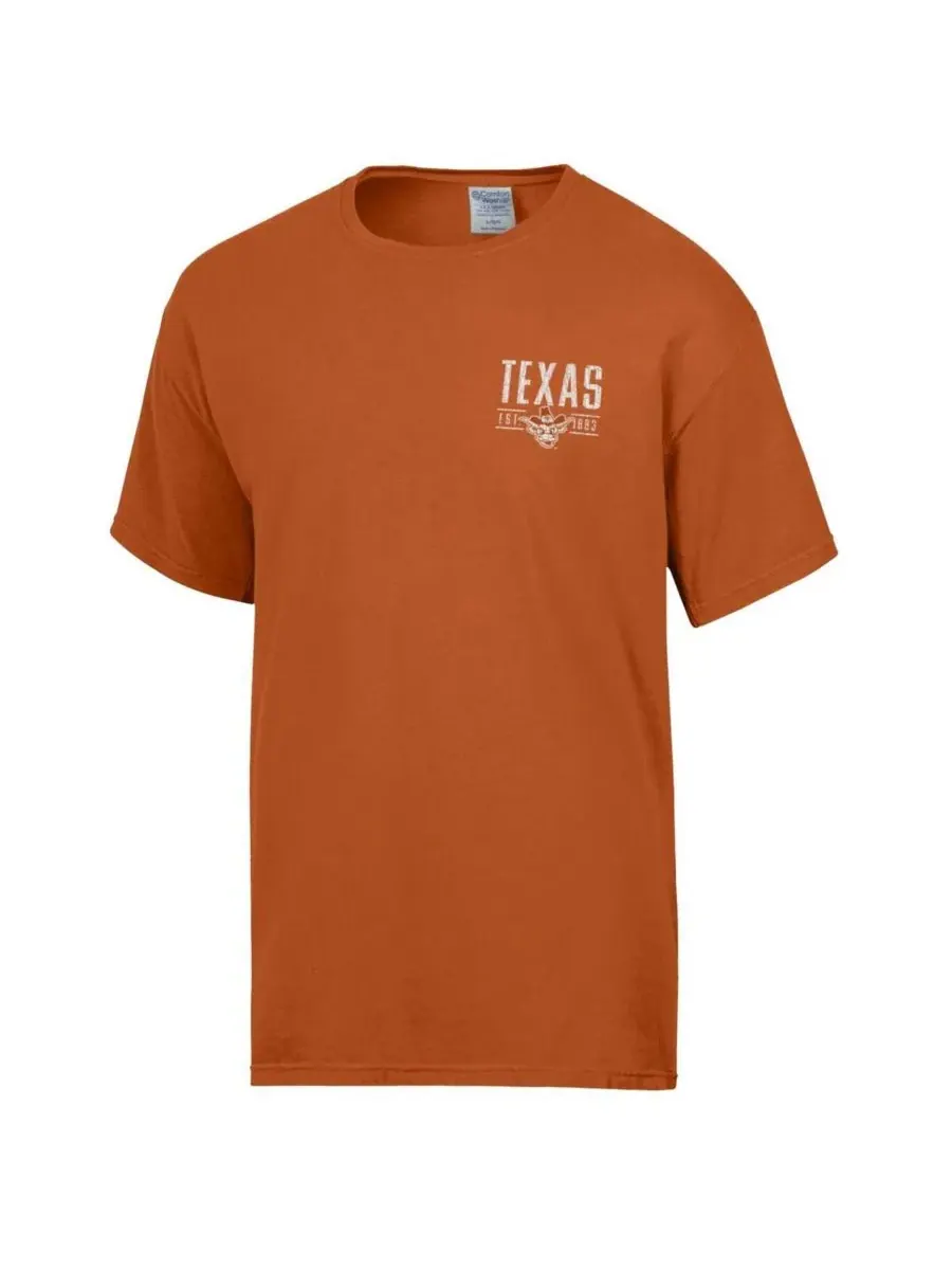 Comfortwash Мужская футболка Texas Longhorns ярко-оранжевого цвета с крупным названием команды — изображение 2 из 3