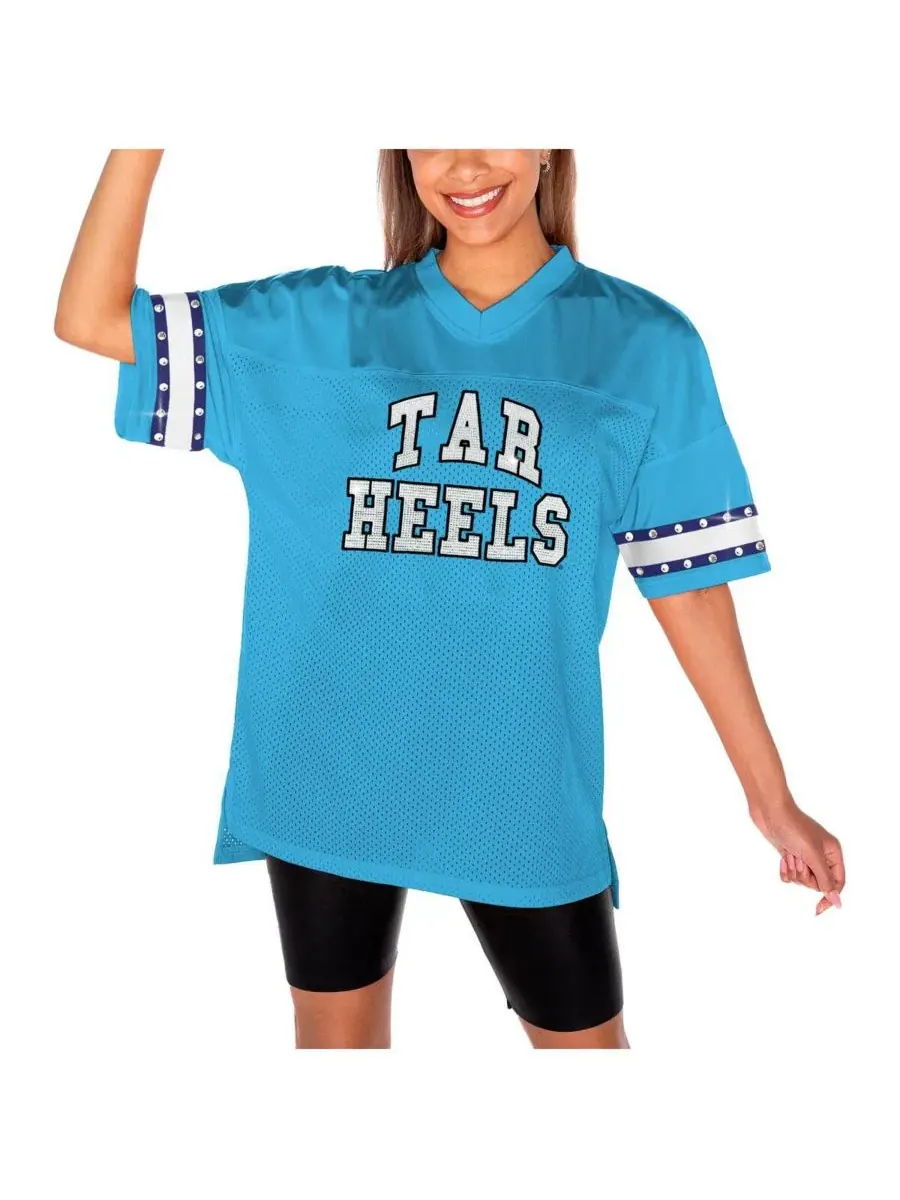 Gameday Couture Женская светло-голубая футболка North Carolina Tar Heels Until Kickoff со стразами