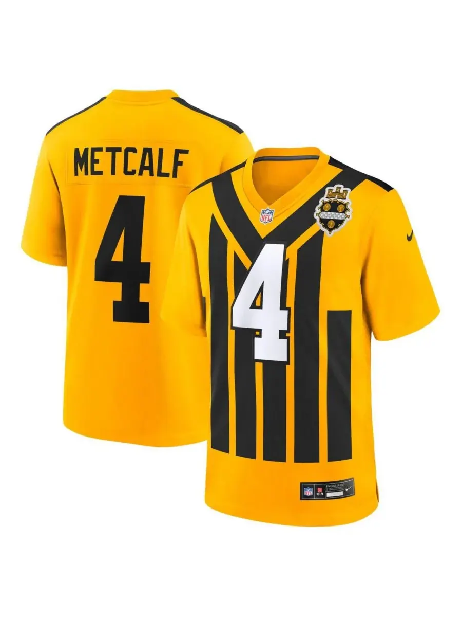 Мужская золотая альтернативная игровая майка DK Metcalf команды Pittsburgh Steelers образца 1933