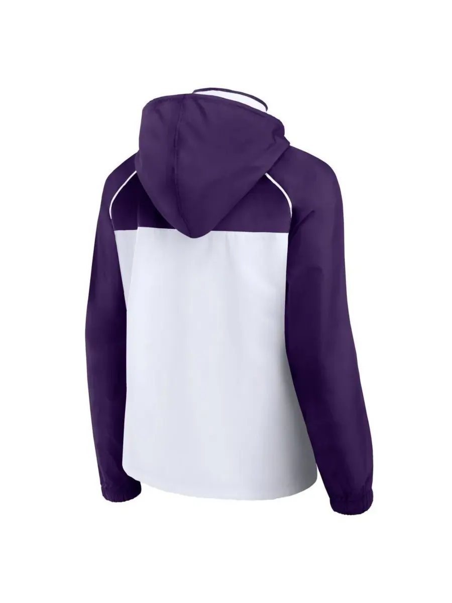 Fanatics Женская бело-фиолетовая куртка-анорак Phoenix Suns с рукавами реглан и капюшоном на молнии — изображение 3 из 3
