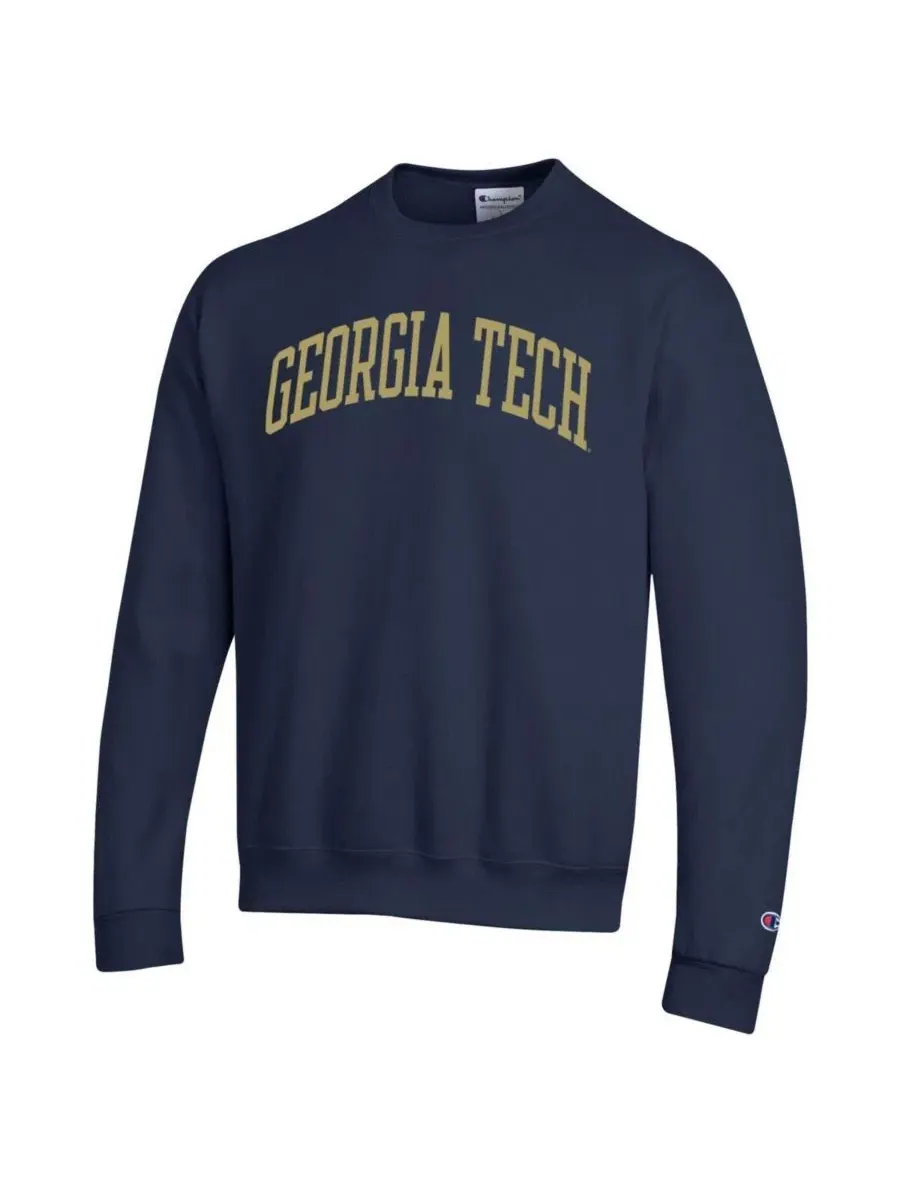 Свитшот мужской с принтом Georgia Tech Yellow Jackets Champion — изображение 2 из 3, темно-синий