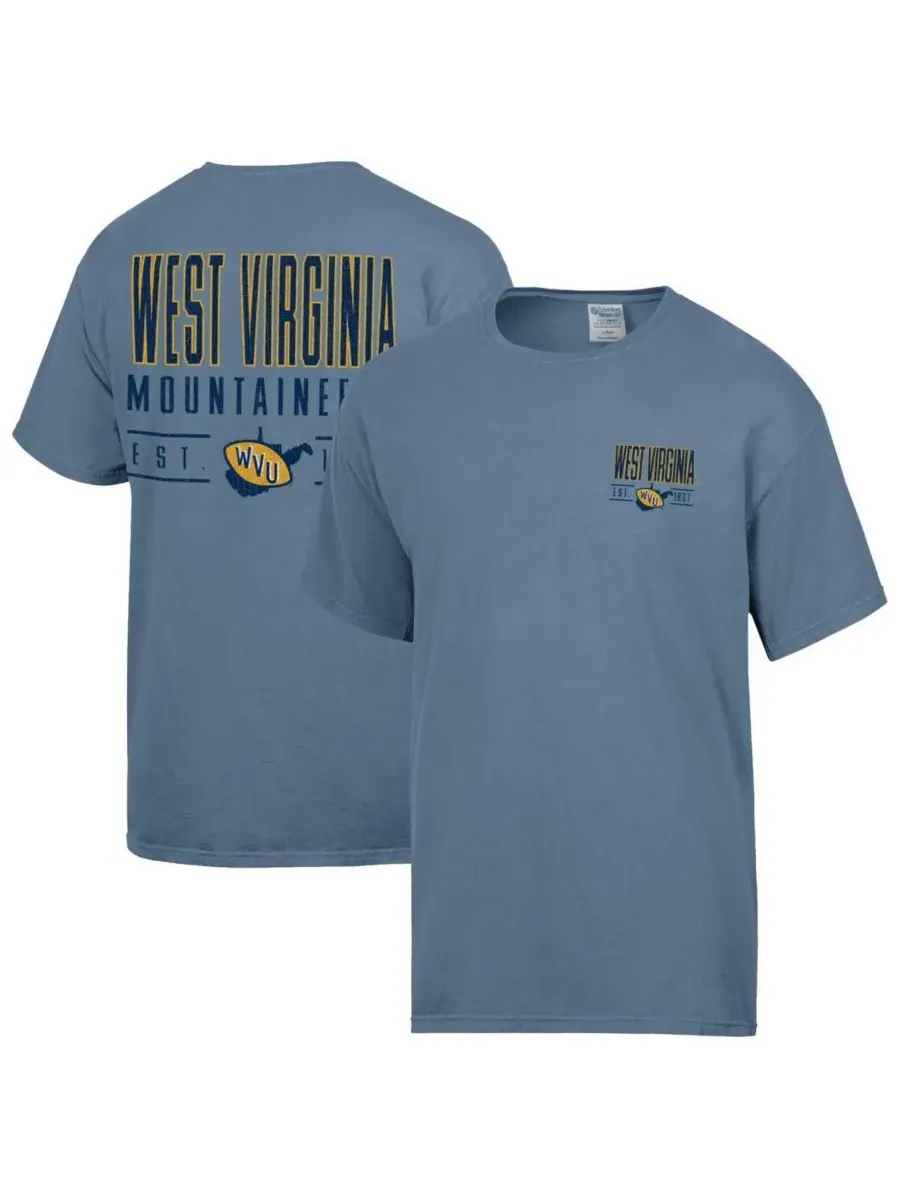 Comfortwash Мужская синяя футболка West Virginia Mountaineers с крупным названием