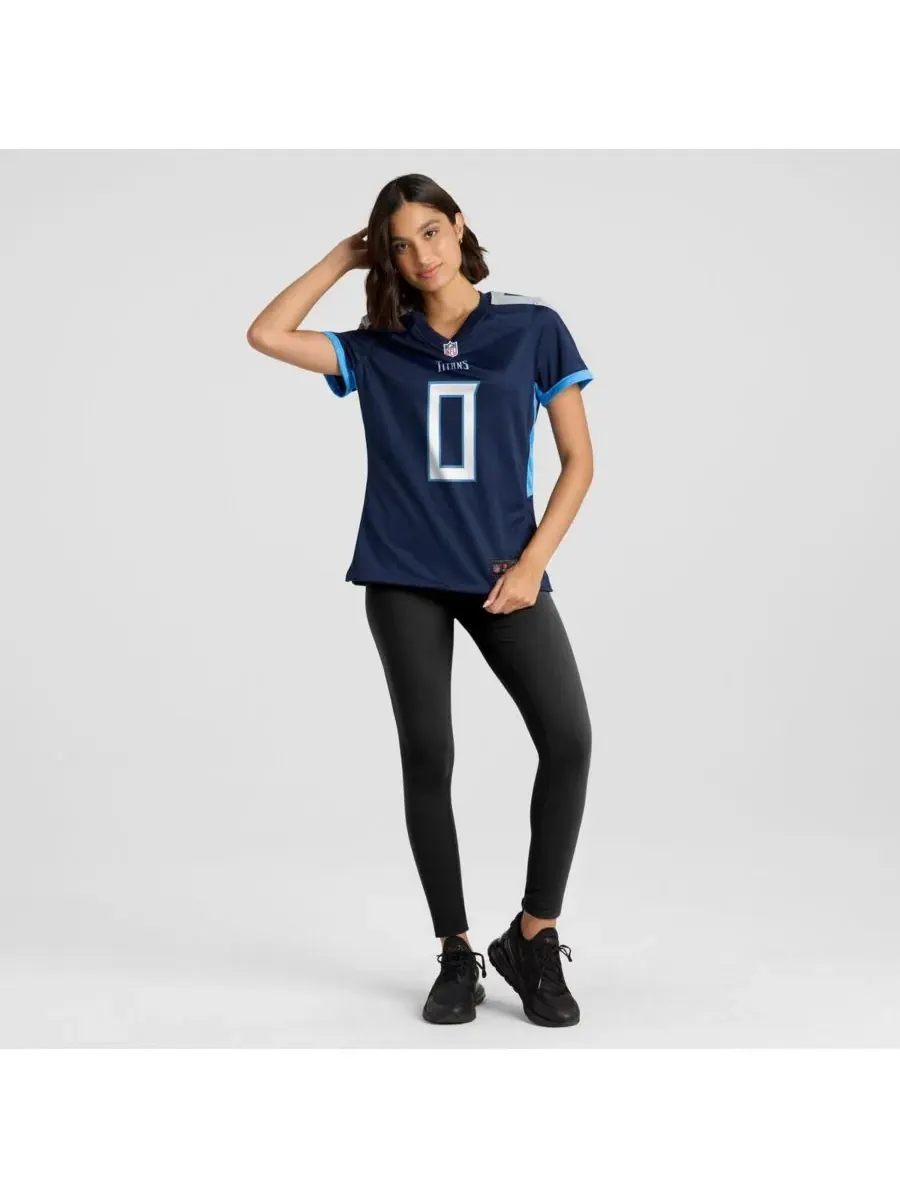Nike Женская игровая футболка Calvin Ridley Navy Tennessee Titans — изображение 2 из 5, темно-синий