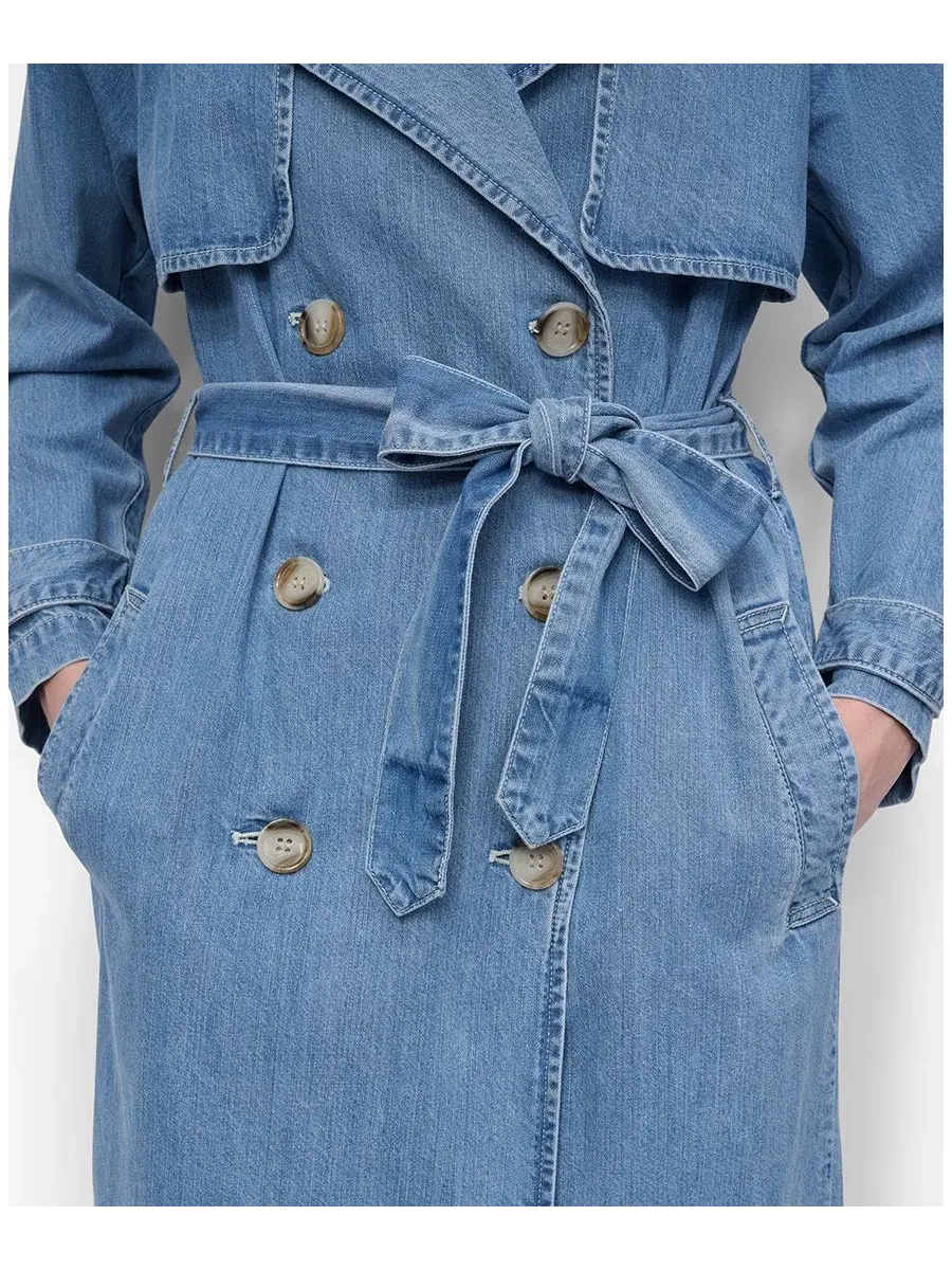 Женский джинсовый тренч с ветрозащитной планкой DKNY Jeans, Rooftop — изображение 8 из 8