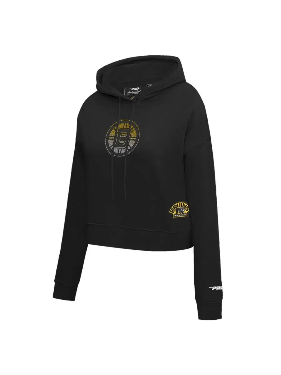 Pro Standard Женская черная укороченная толстовка с капюшоном Boston Bruins Jewels — изображение 5 из 5, черный