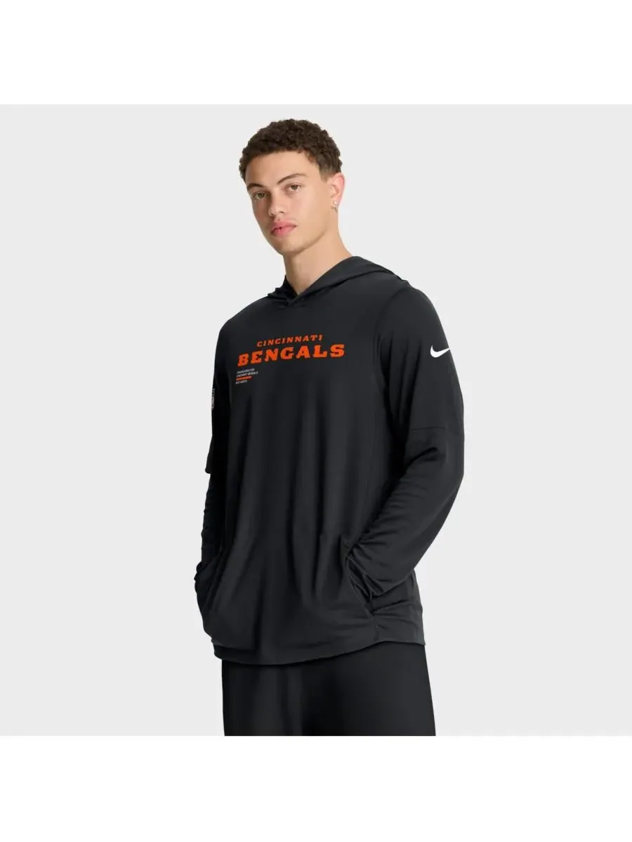 Nike Мужская черная толстовка с длинными рукавами Cincinnati Bengals Sideline Pure Fury Performance