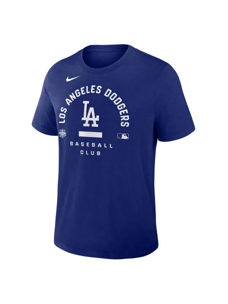 Мужская футболка Royal Los Angeles Dodgers Authentic Collection Early Work Tri-Blend Dri-FIT Nike — изображение 2 из 3