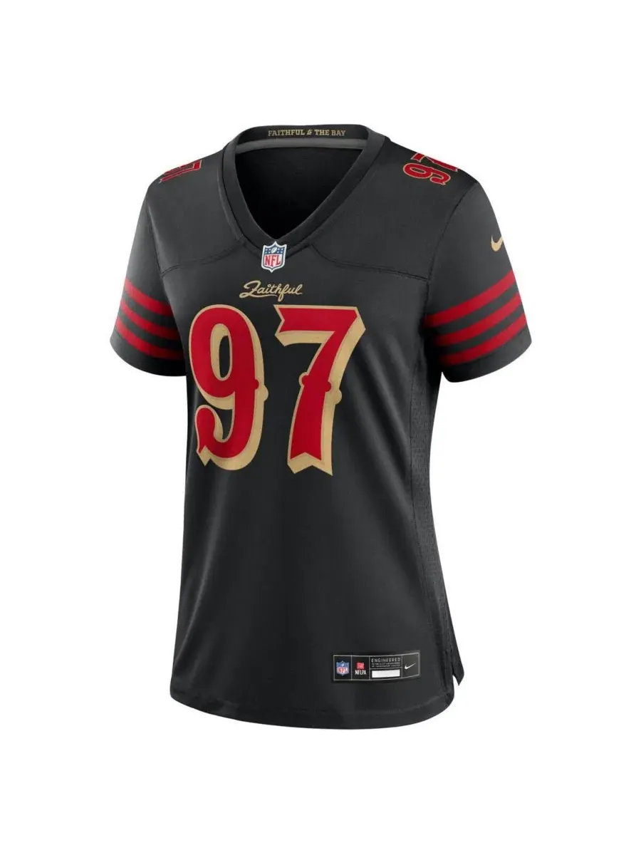 Женская черная игровая футболка Ника Боса из коллекции San Francisco 49ers 2025 Rivalries Nike — изображение 2 из 3, черный