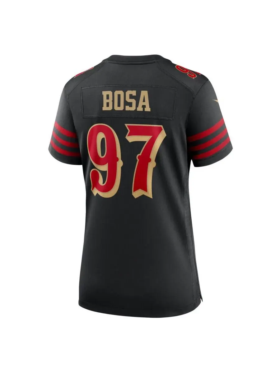 Женская черная игровая футболка Ника Боса из коллекции San Francisco 49ers 2025 Rivalries Nike — изображение 3 из 3, черный