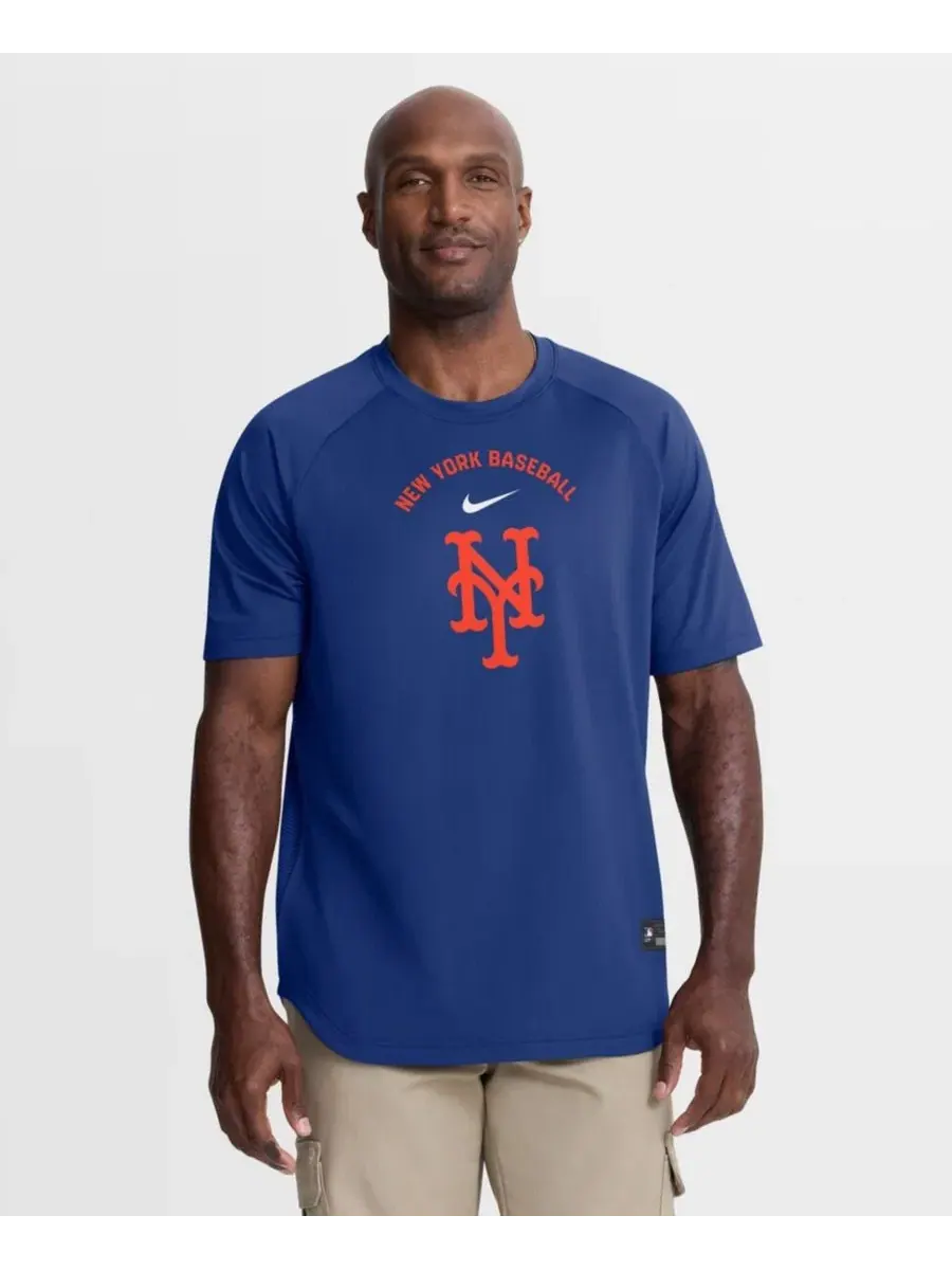 Мужская футболка-реглан из аутентичной коллекции Royal New York Mets, предназначенная для