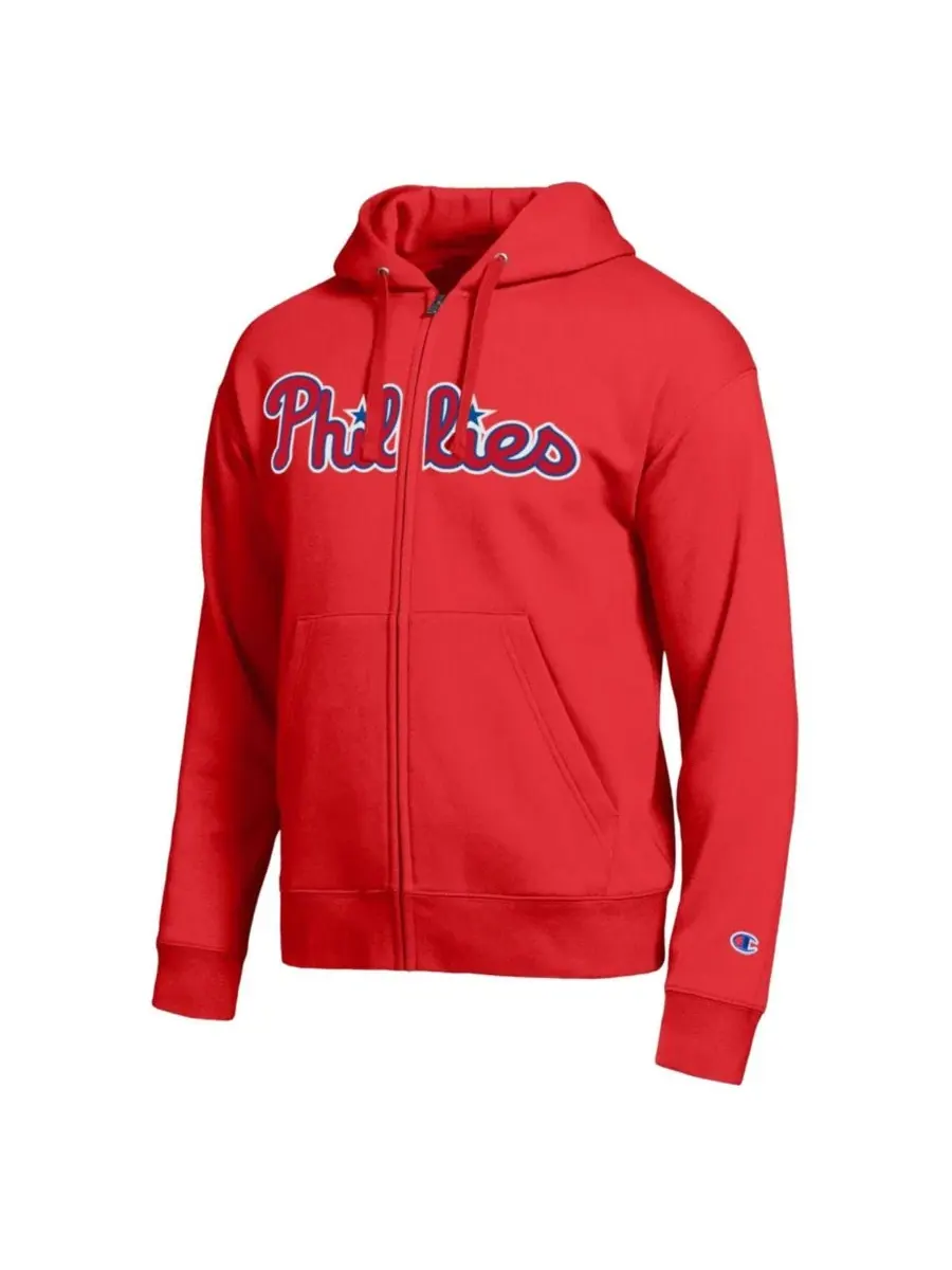 Худи с капюшоном на молнии Philadelphia Phillies All-Star Wordmark Champion — изображение 2 из 2, красный