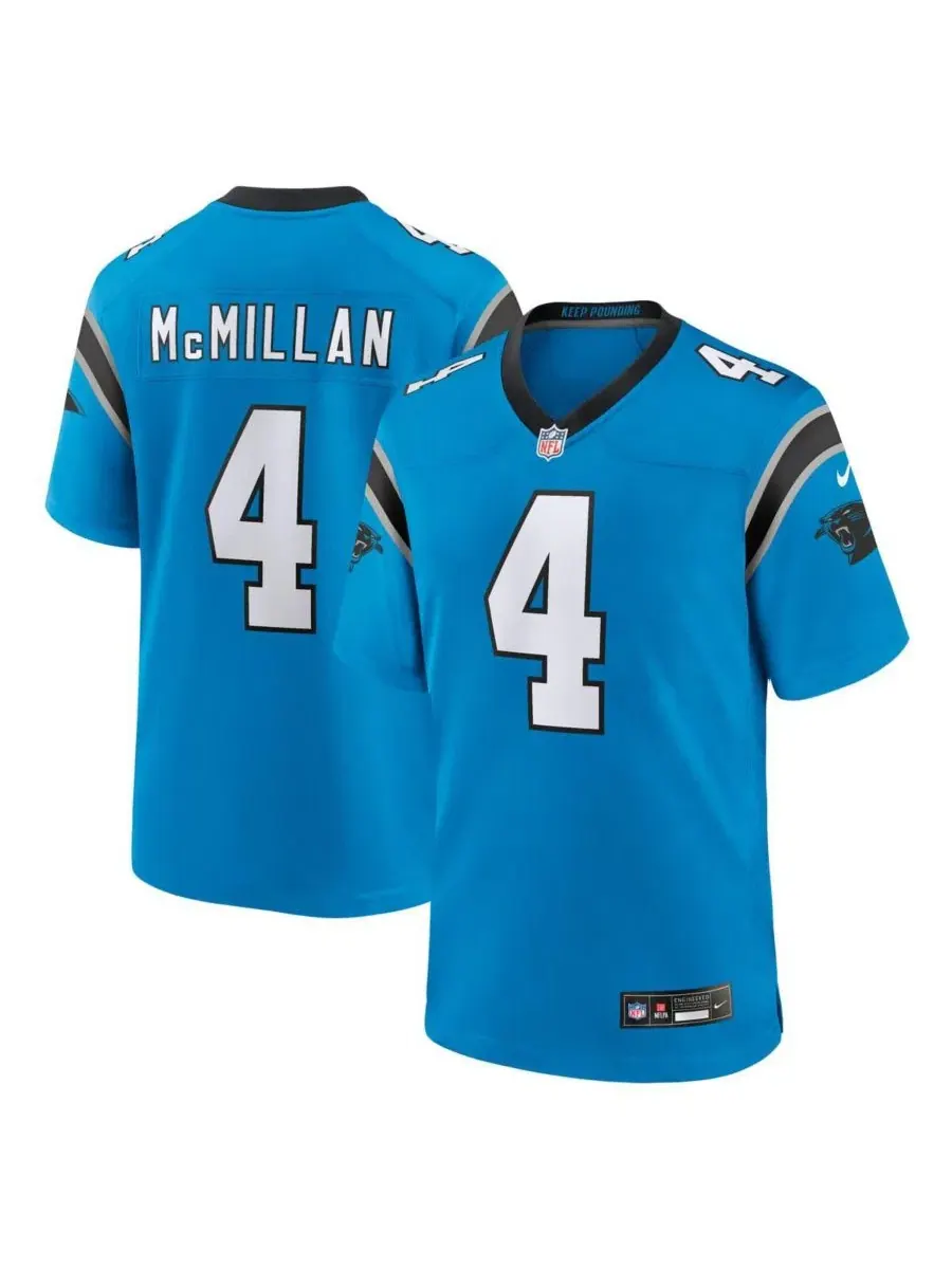 Мужская футболка Nike с принтом Tetairoa McMillan, Carolina Panthers Alternate Game Jersey