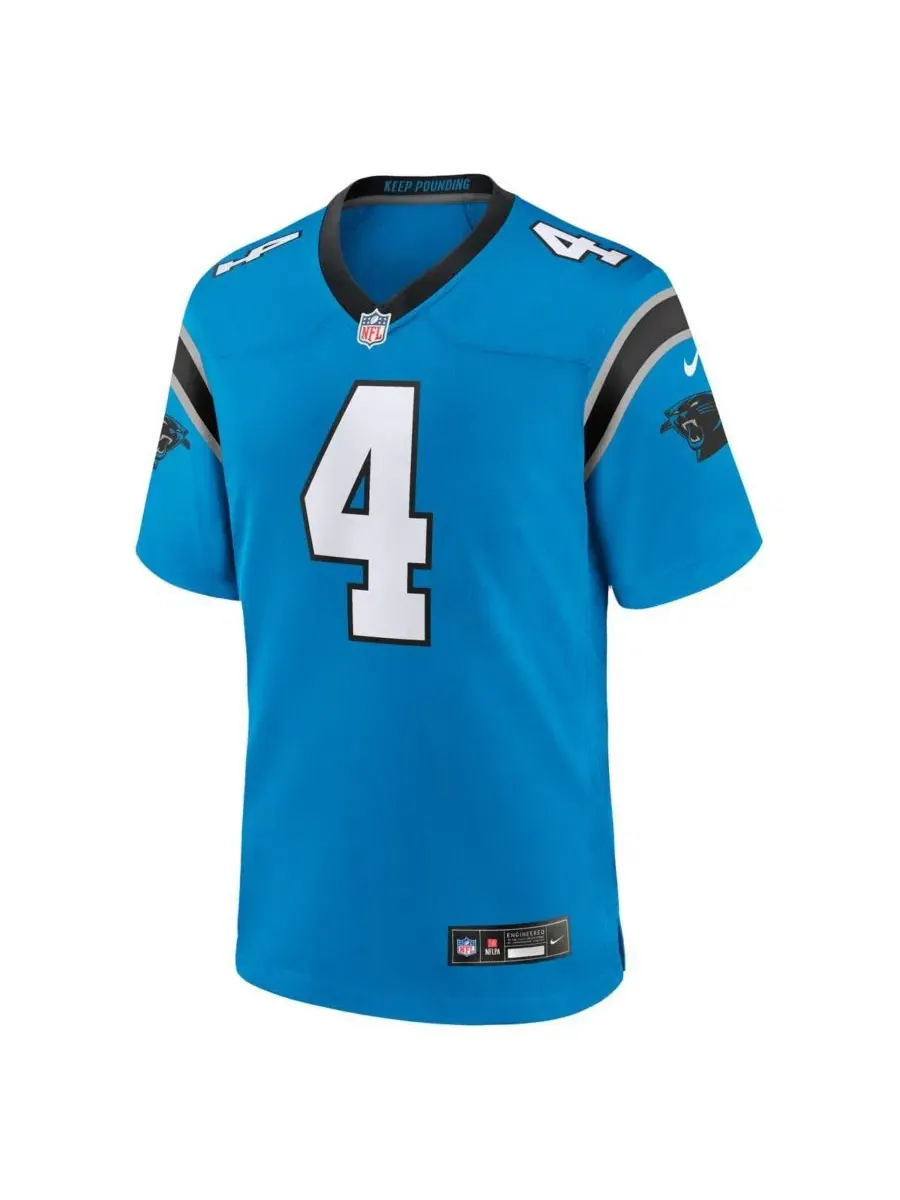 Мужская футболка Nike с принтом Tetairoa McMillan, Carolina Panthers Alternate Game Jersey — изображение 2 из 3, синий