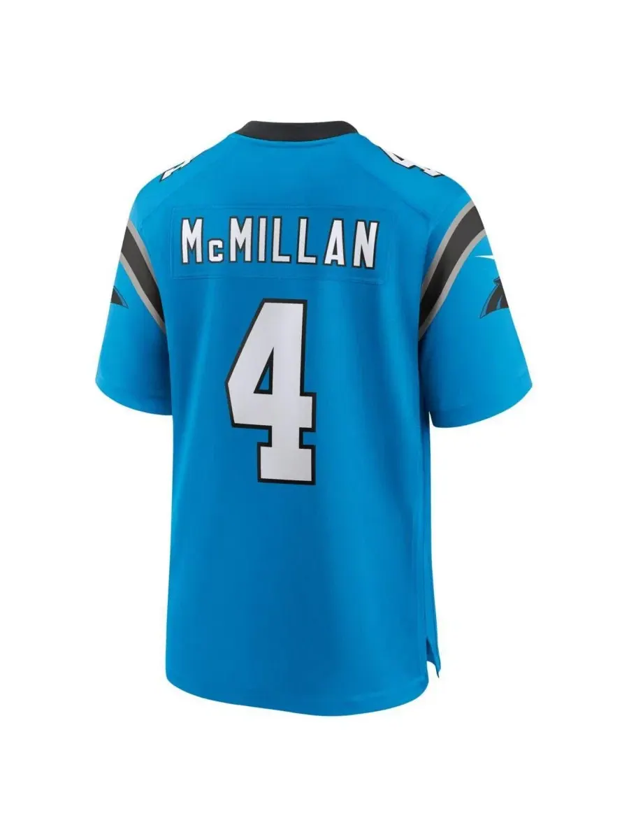 Мужская футболка Nike с принтом Tetairoa McMillan, Carolina Panthers Alternate Game Jersey — изображение 3 из 3, синий