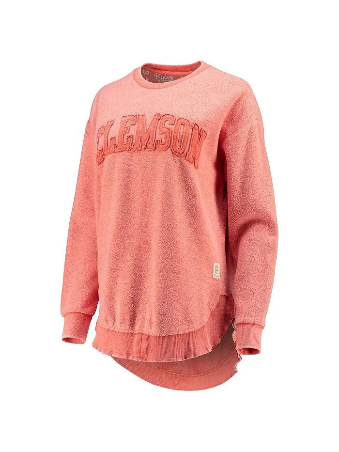 Женский оранжевый рваный свитшот Clemson Tigers Ponchoville Pullover Pressbox — изображение 4 из 4