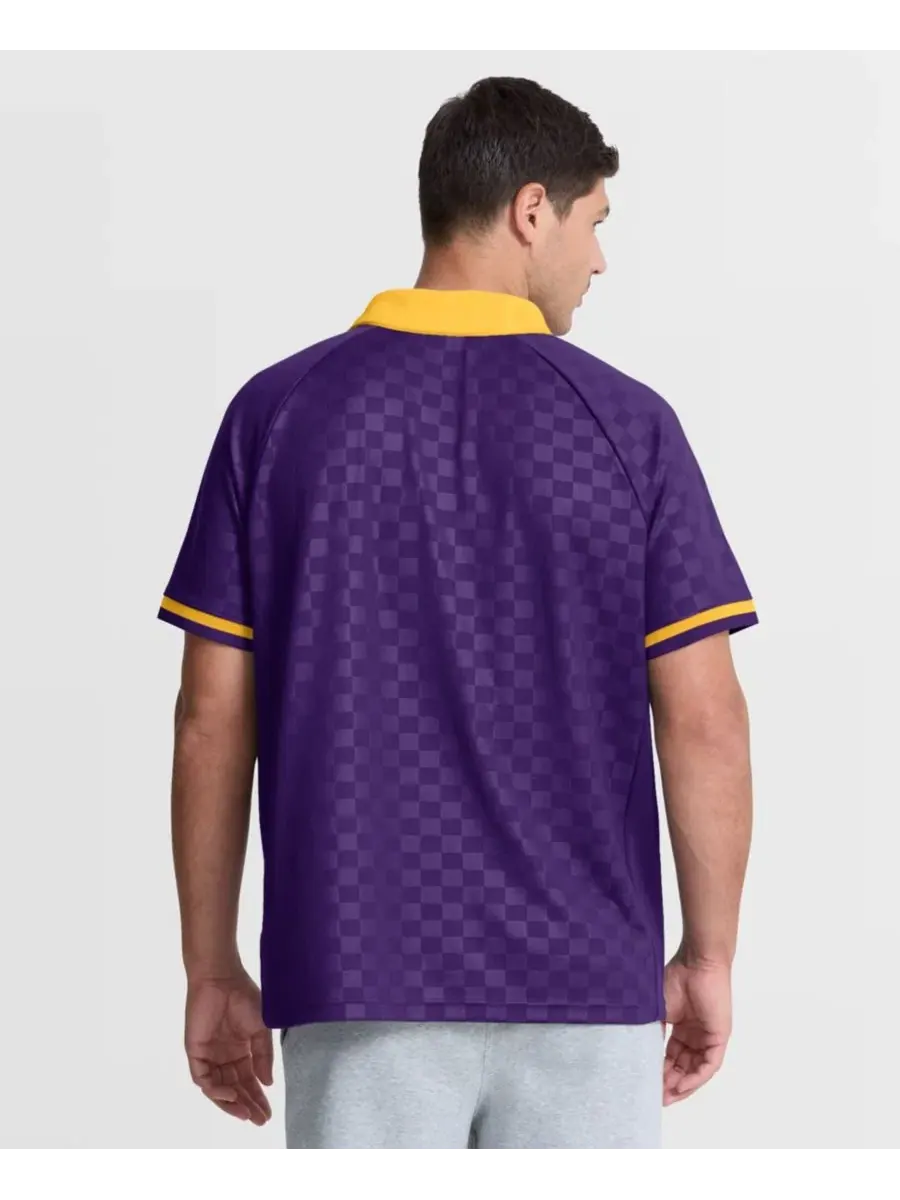 Поло-рубашка Homerun Raglan V-Neck с V-образным вырезом Fanatics — изображение 2 из 4, фиолетовый золотистый