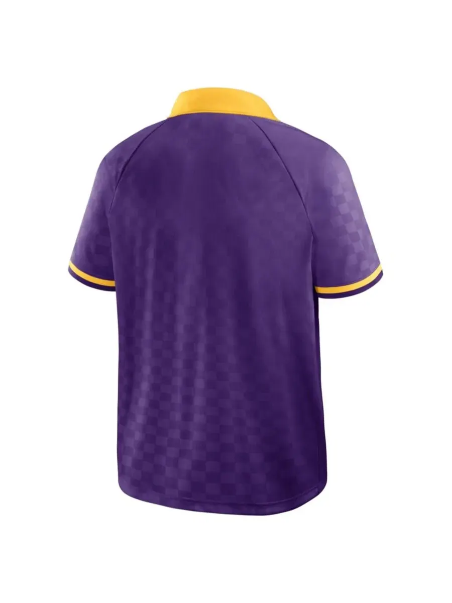 Поло-рубашка Homerun Raglan V-Neck с V-образным вырезом Fanatics — изображение 4 из 4, фиолетовый золотистый