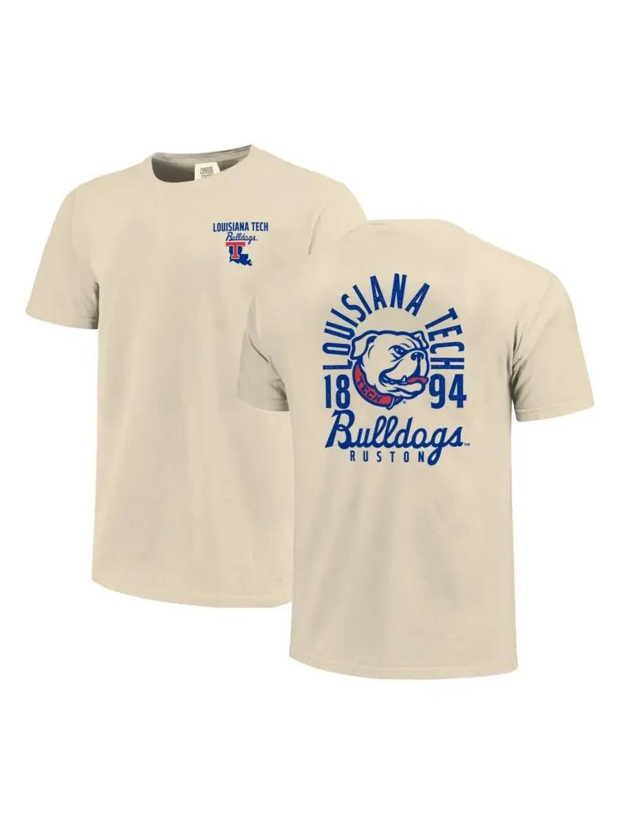 Мужская футболка с принтом Louisiana Tech Bulldogs Comfort Colors Mascot Overlay Image One