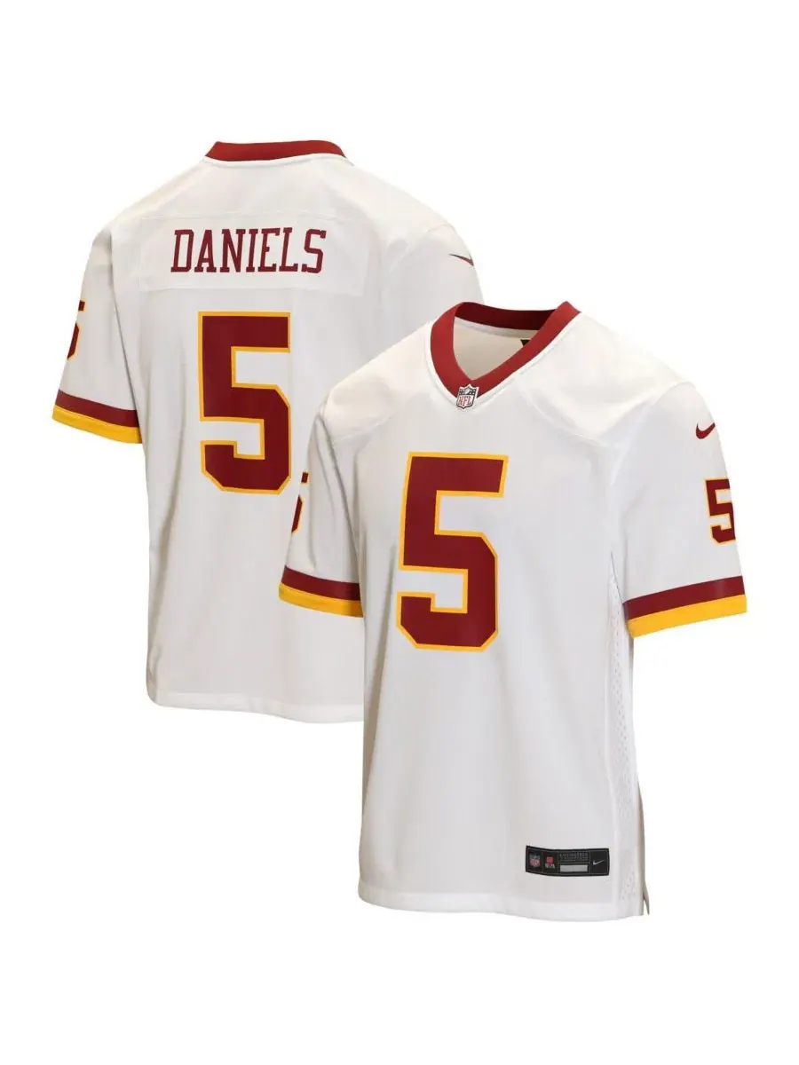 Детская футболка с длинным рукавом Jayden Daniels White Washington Commanders Game Jersey Nike