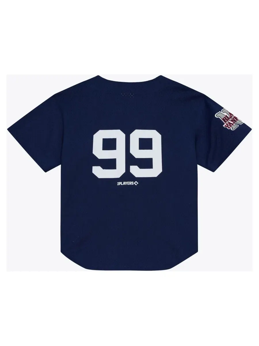 Мужская бейсбольная джерси с длинным рукавом, с принтом, Aaron Judge Mitchell & Ness — изображение 2 из 5, темно-синий