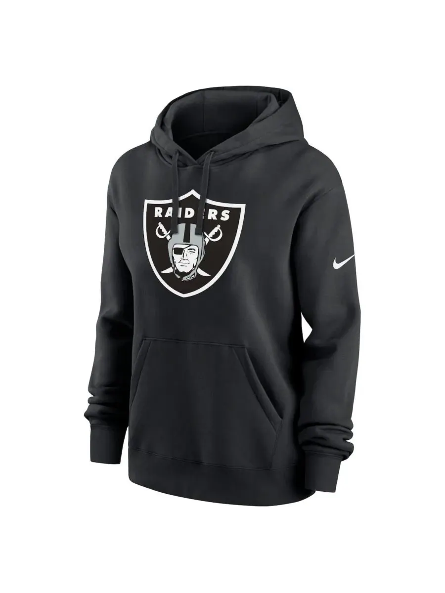 Женский худи Nike Las Vegas Raiders Club Fleece Pullover с флисовой подкладкой — изображение 4 из 5, черный