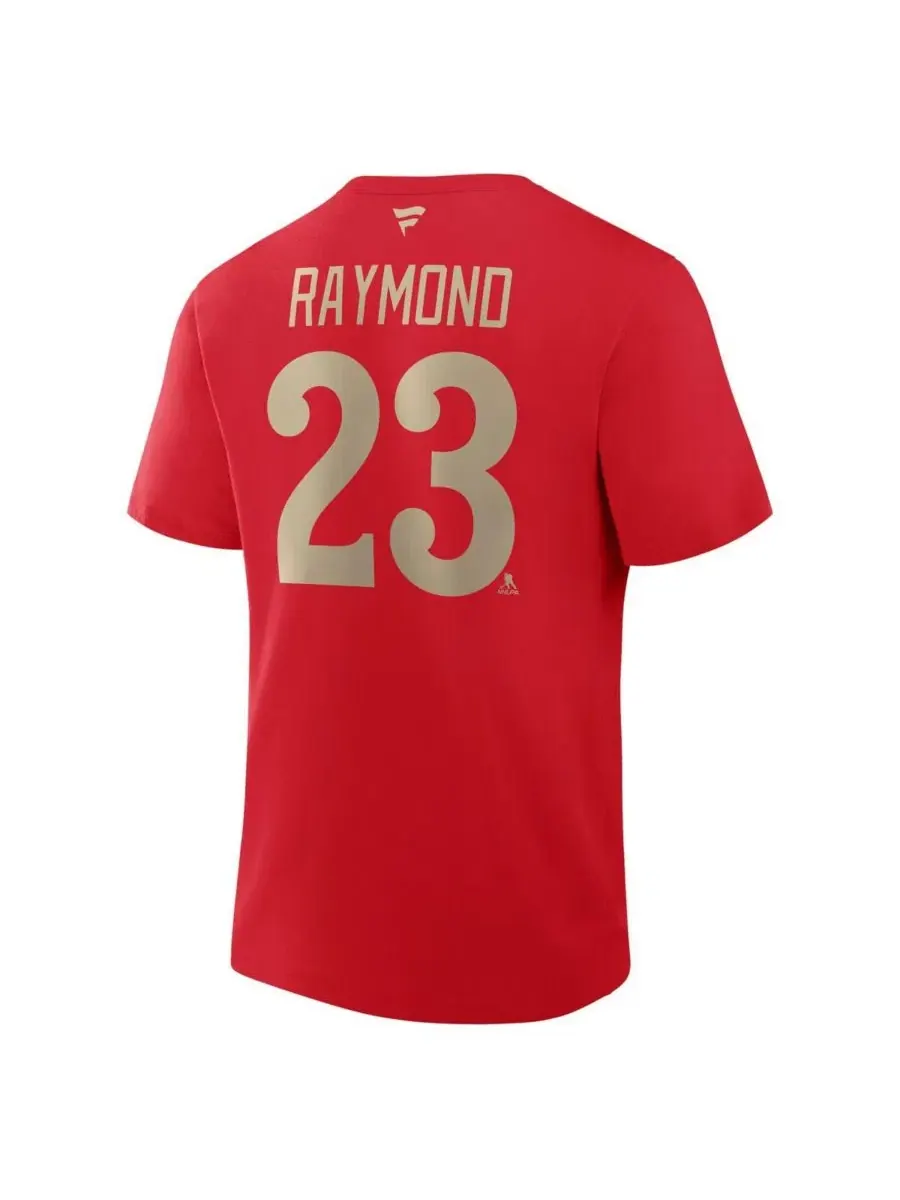 Футболка с коротким рукавом Lucas Raymond Centennial Authentic Stack Name & Number Fanatics — изображение 3 из 3, красный