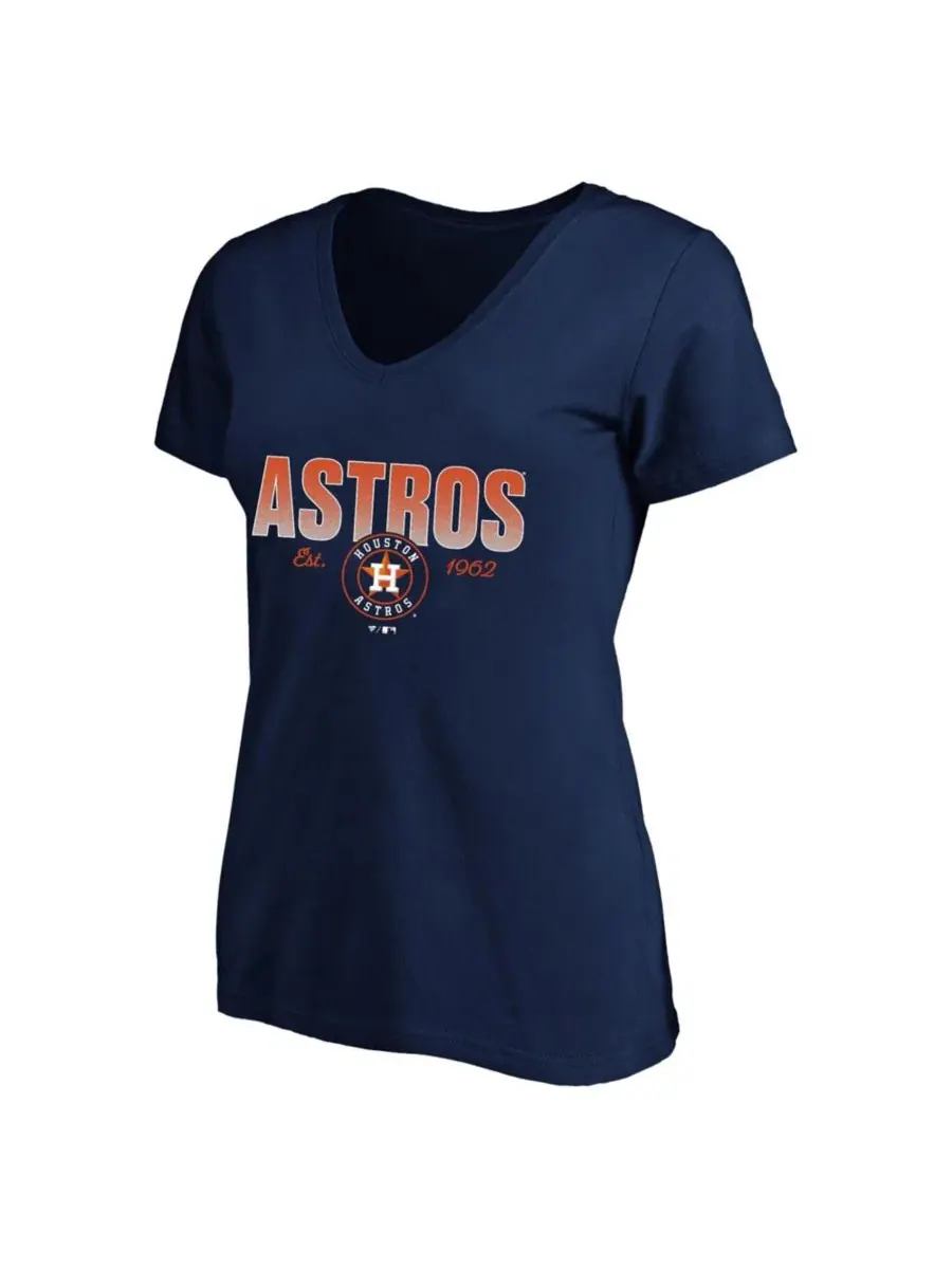 Футболка с V-образным вырезом Houston Astros Wordmark Fanatics — изображение 3 из 3, темно-синий