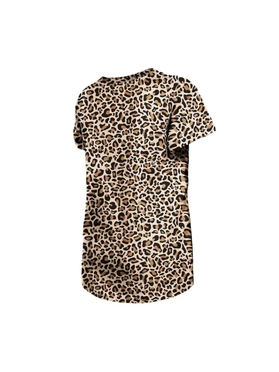 Футболка с леопардовым принтом Mom Me Leopard New Era — изображение 3 из 4, бежевый