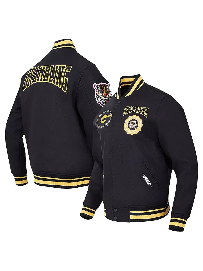 Мужская черная шерстяная куртка с молнией и гербом Grambling Tigers Pro Standard
