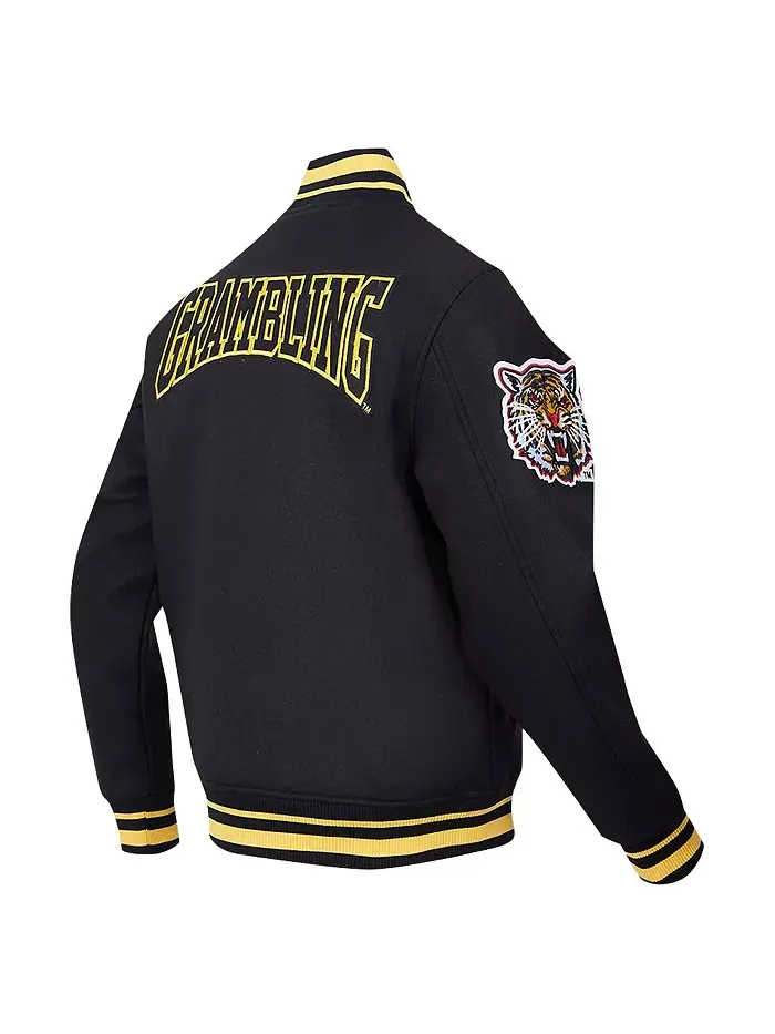 Мужская черная шерстяная куртка с молнией и гербом Grambling Tigers Pro Standard — изображение 3 из 5