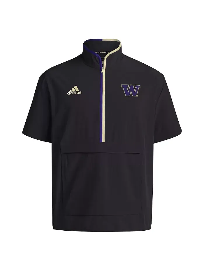 Мужская черная короткая куртка на молнии с короткими рукавами Washington Huskies 2024 Coaches — изображение 2 из 3