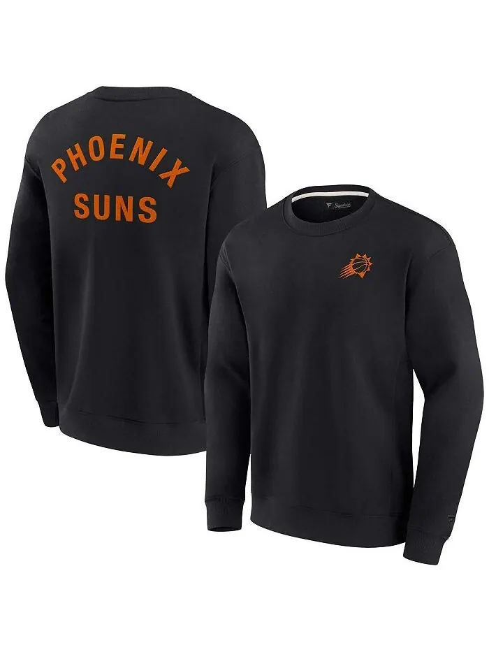 Мужской и женский сверхмягкий флисовый пуловер с круглым вырезом Phoenix Suns Black Phoenix Suns