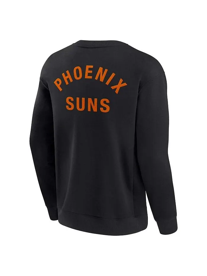 Мужской и женский сверхмягкий флисовый пуловер с круглым вырезом Phoenix Suns Black Phoenix Suns — изображение 2 из 3, черный