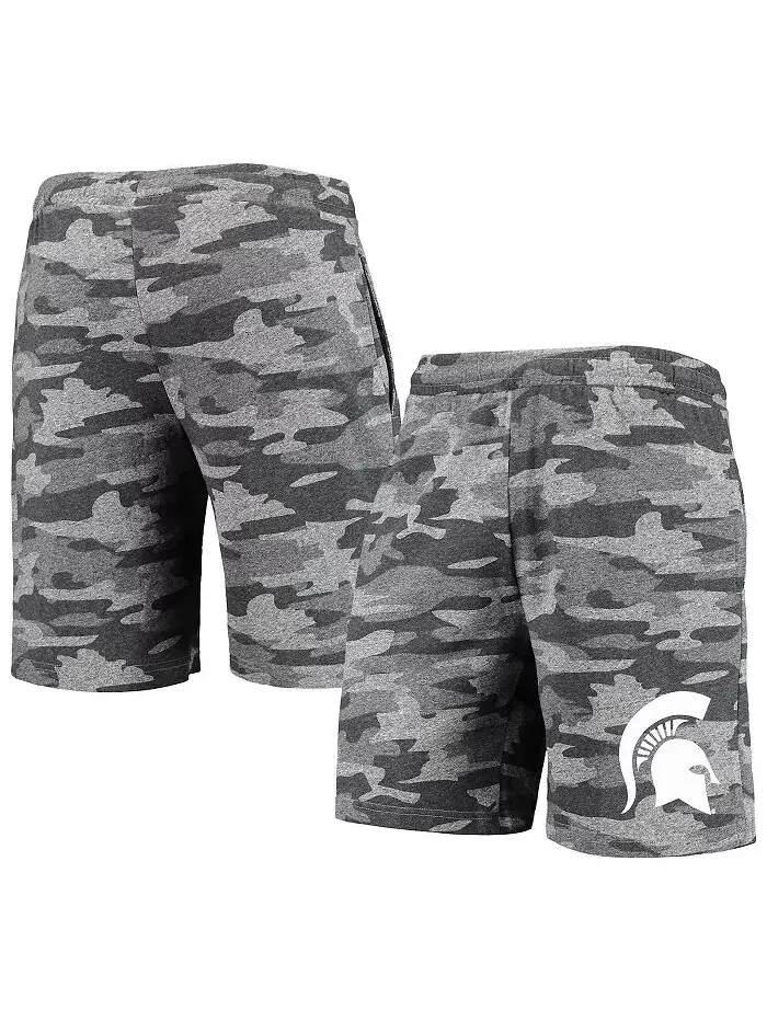 Мужские шорты Michigan State Spartans Camo Backup Terry Jam Lounge цвета уголь и серый Concepts