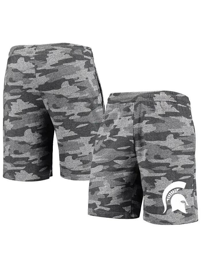 Мужские шорты Michigan State Spartans Camo Backup Terry Jam Lounge цвета уголь и серый Concepts — изображение 2 из 4