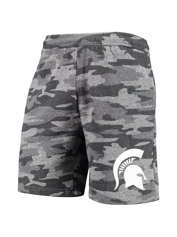 Мужские шорты Michigan State Spartans Camo Backup Terry Jam Lounge цвета уголь и серый Concepts — изображение 3 из 4