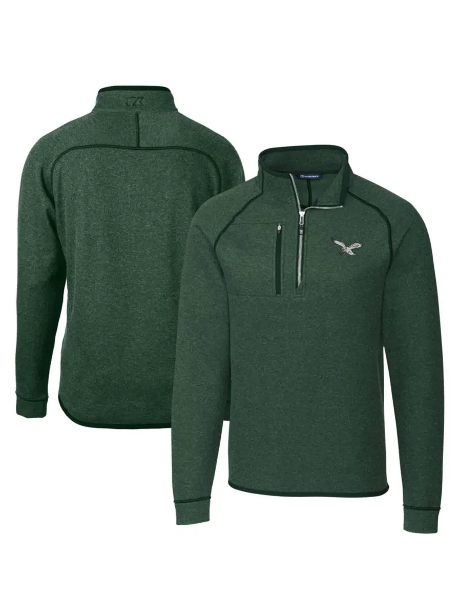 Мужская куртка-полузастежка с флисовой подкладкой Philadelphia Eagles Mainsail Cutter & Buck